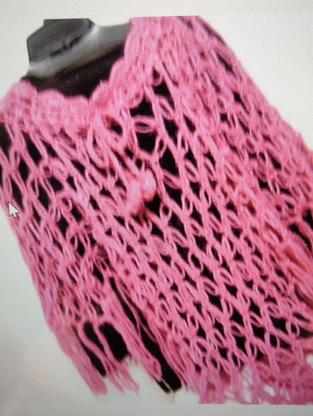 Hand Made Hot Pink Crocheted Poncho